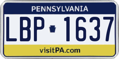 PA license plate LBP1637