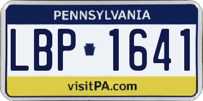 PA license plate LBP1641