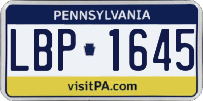 PA license plate LBP1645