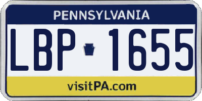 PA license plate LBP1655