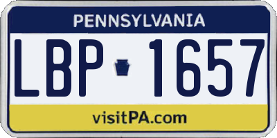 PA license plate LBP1657