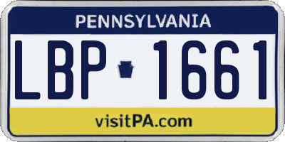 PA license plate LBP1661
