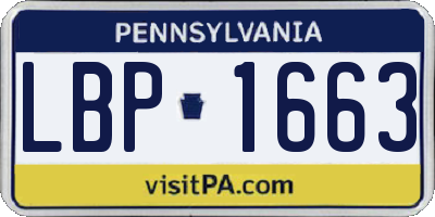 PA license plate LBP1663