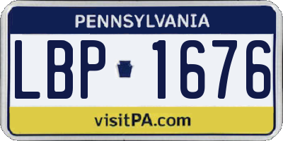 PA license plate LBP1676
