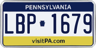 PA license plate LBP1679