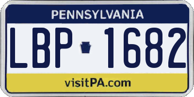 PA license plate LBP1682