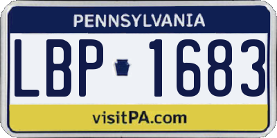PA license plate LBP1683