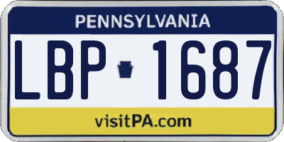 PA license plate LBP1687