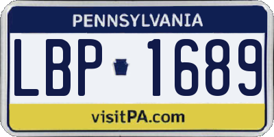 PA license plate LBP1689