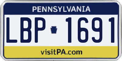 PA license plate LBP1691
