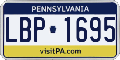 PA license plate LBP1695