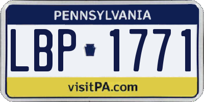 PA license plate LBP1771