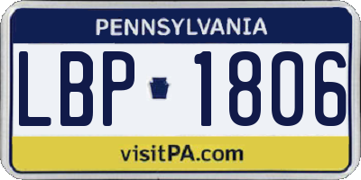 PA license plate LBP1806
