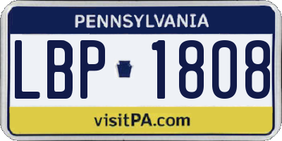 PA license plate LBP1808