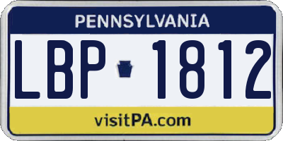 PA license plate LBP1812