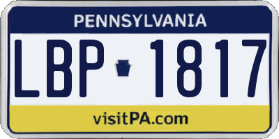 PA license plate LBP1817