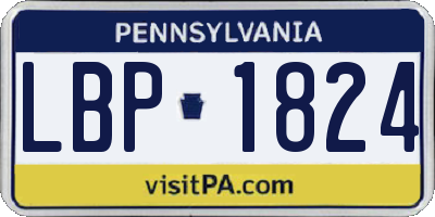 PA license plate LBP1824