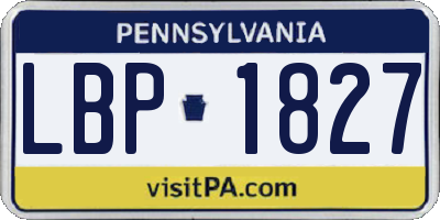 PA license plate LBP1827