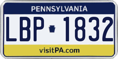 PA license plate LBP1832