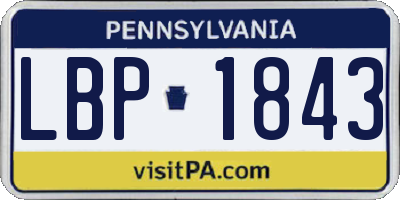 PA license plate LBP1843