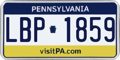 PA license plate LBP1859