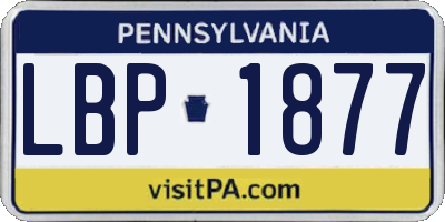PA license plate LBP1877