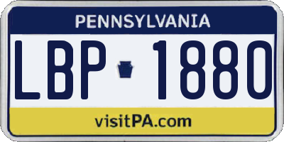 PA license plate LBP1880