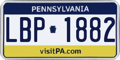 PA license plate LBP1882