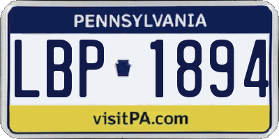 PA license plate LBP1894
