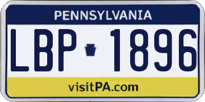 PA license plate LBP1896