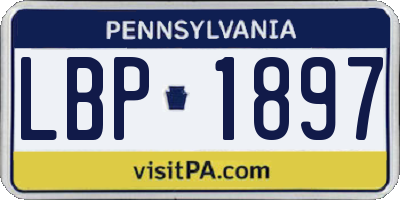 PA license plate LBP1897