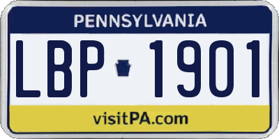 PA license plate LBP1901