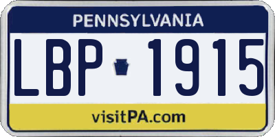 PA license plate LBP1915