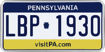 PA license plate LBP1930