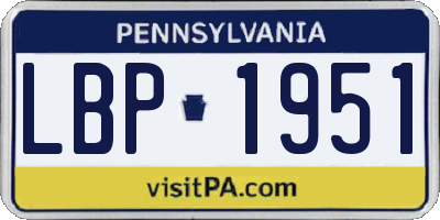 PA license plate LBP1951