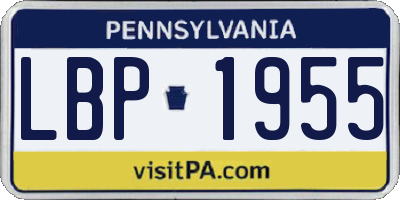 PA license plate LBP1955