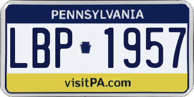 PA license plate LBP1957