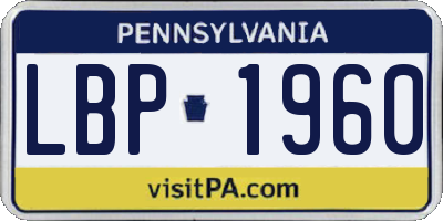 PA license plate LBP1960