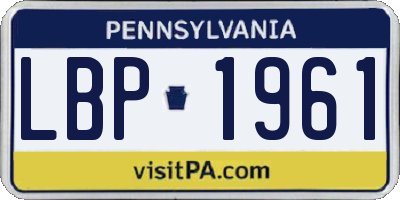 PA license plate LBP1961