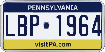 PA license plate LBP1964