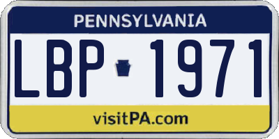 PA license plate LBP1971