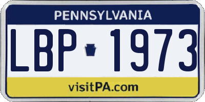 PA license plate LBP1973