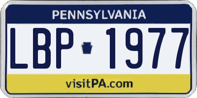 PA license plate LBP1977