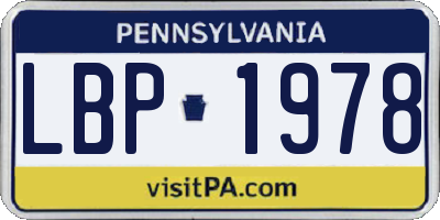 PA license plate LBP1978