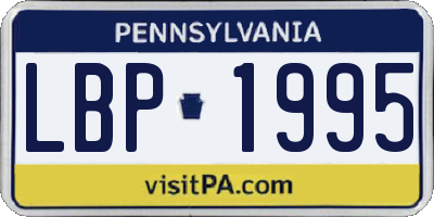 PA license plate LBP1995