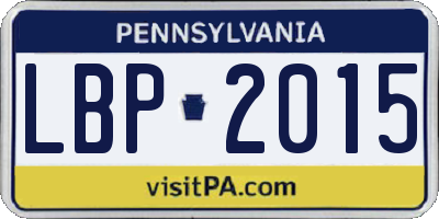 PA license plate LBP2015