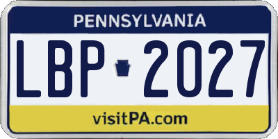 PA license plate LBP2027