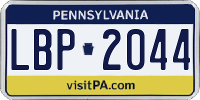 PA license plate LBP2044
