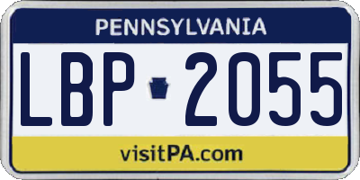 PA license plate LBP2055