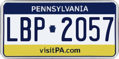 PA license plate LBP2057